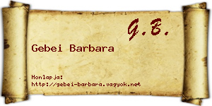 Gebei Barbara névjegykártya